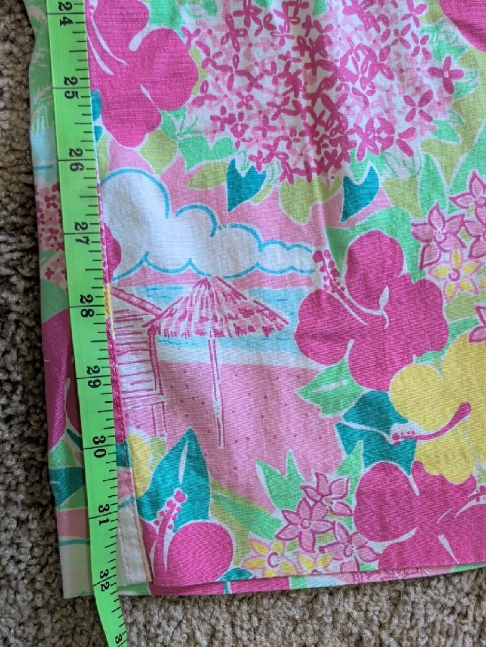 Lilly Pulitzer Bright Pink Green Yellow Floral Crop Pants - Picture 12 of 12